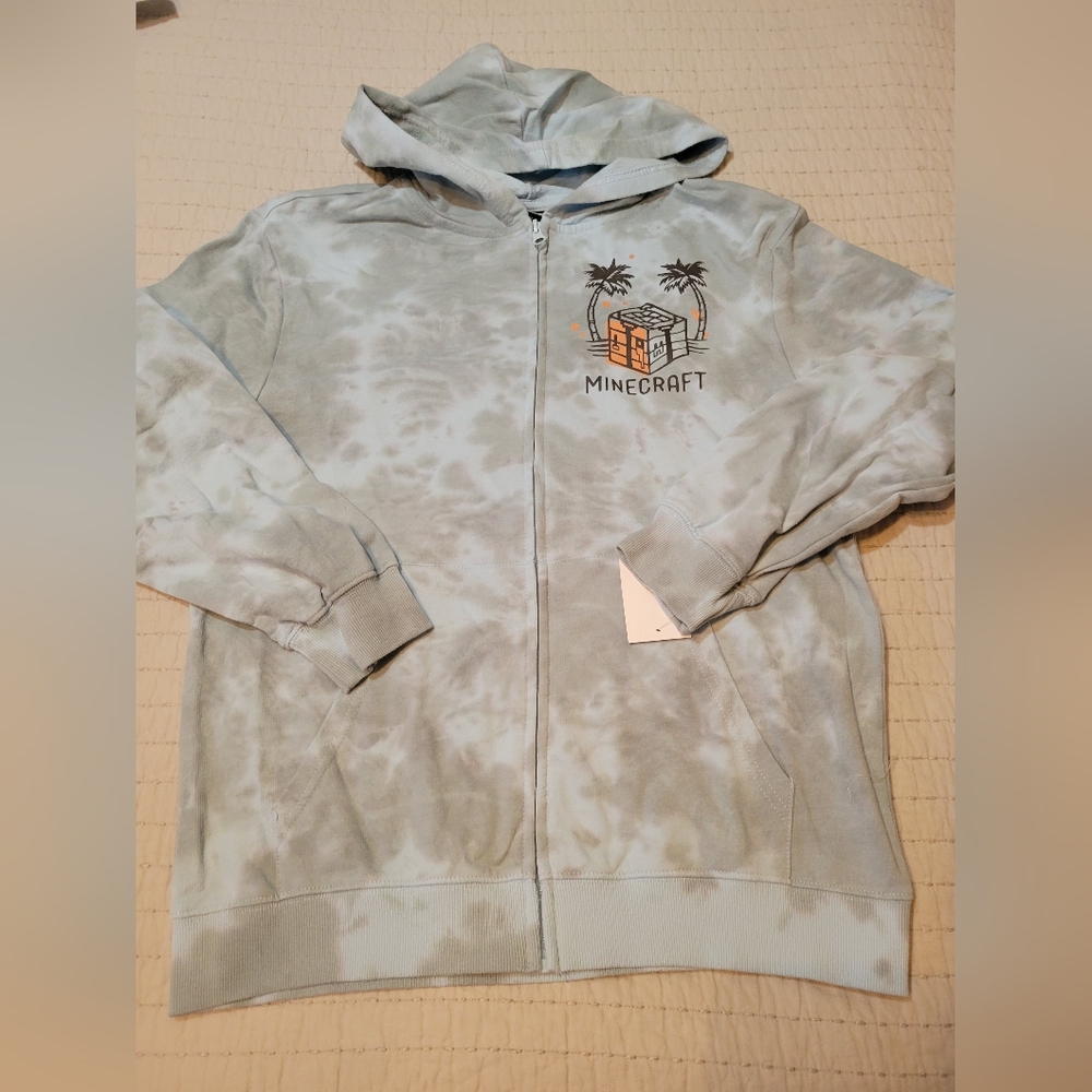Minecraft Kids XL Tie-Dye Full Zip Hoodie NWT